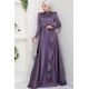 Taş Detaylı Abiye Elbise -LİLA Taş Detaylı Abiye Elbise -LİLA