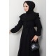 Güpürlü Tesettür Elbise - Siyah