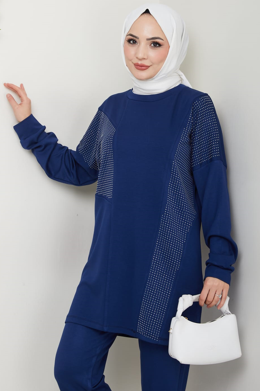 Pantolon Tunik İkili Tesettür Takım - İNDİGO