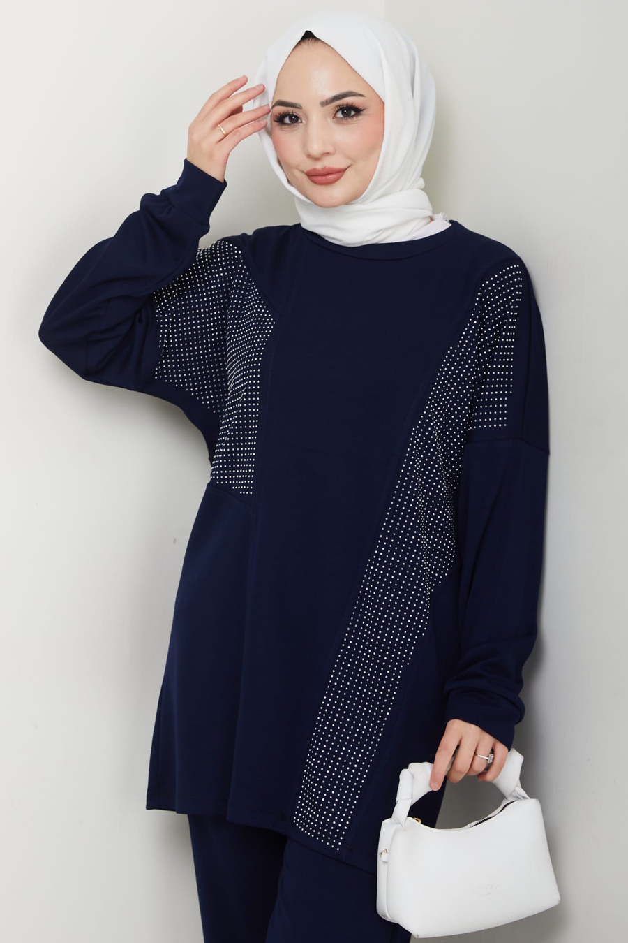 Pantolon Tunik İkili Tesettür Takım - LACİVERT