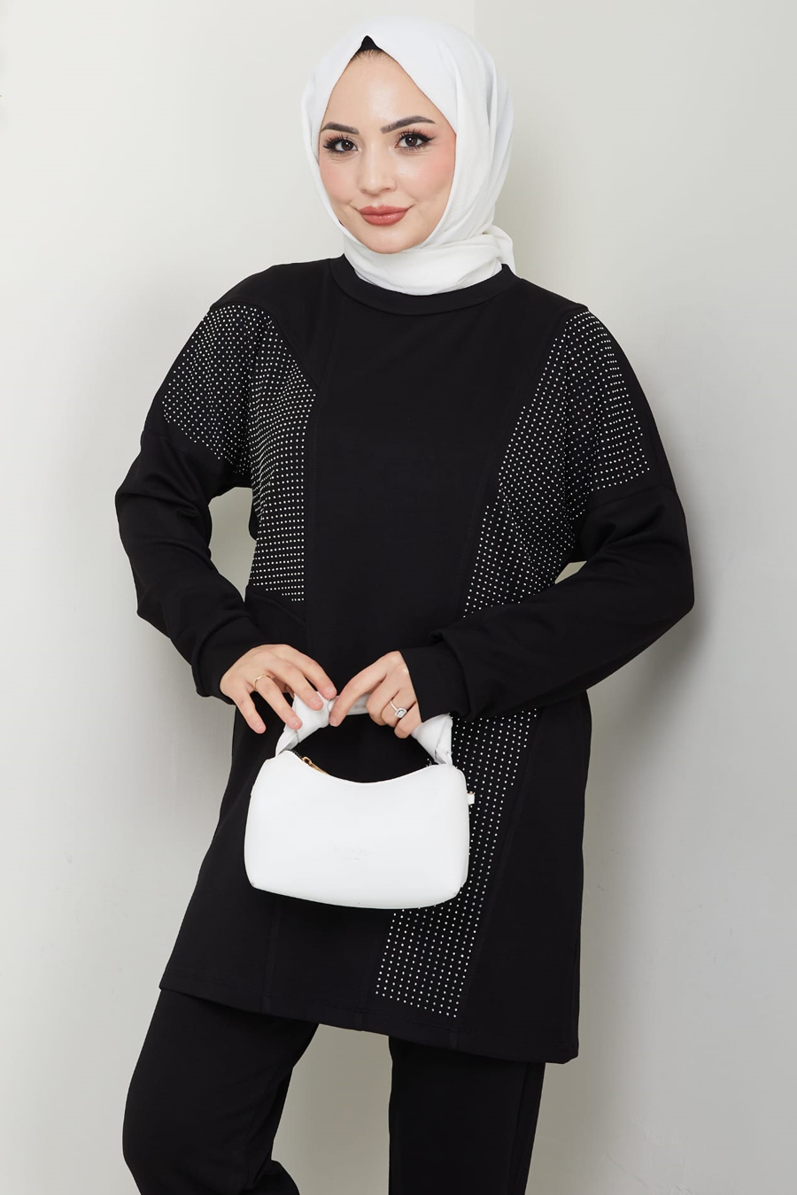 Pantolon Tunik İkili Tesettür Takım - SİYAH