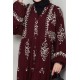 Desenli Tesettür Elbise - BORDO Desenli Tesettür Elbise - BORDO