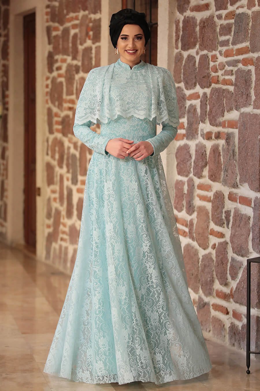 Piennar - Adevya Elbise - Mint Tesettür Elbise