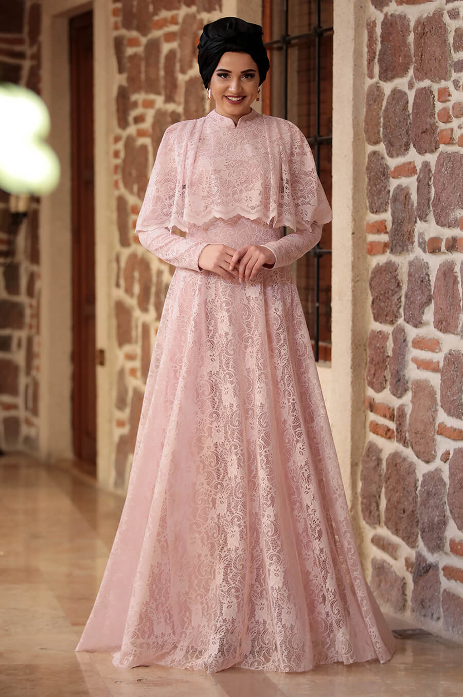 Piennar - Adevya Elbise - Pudra Tesettür Elbise