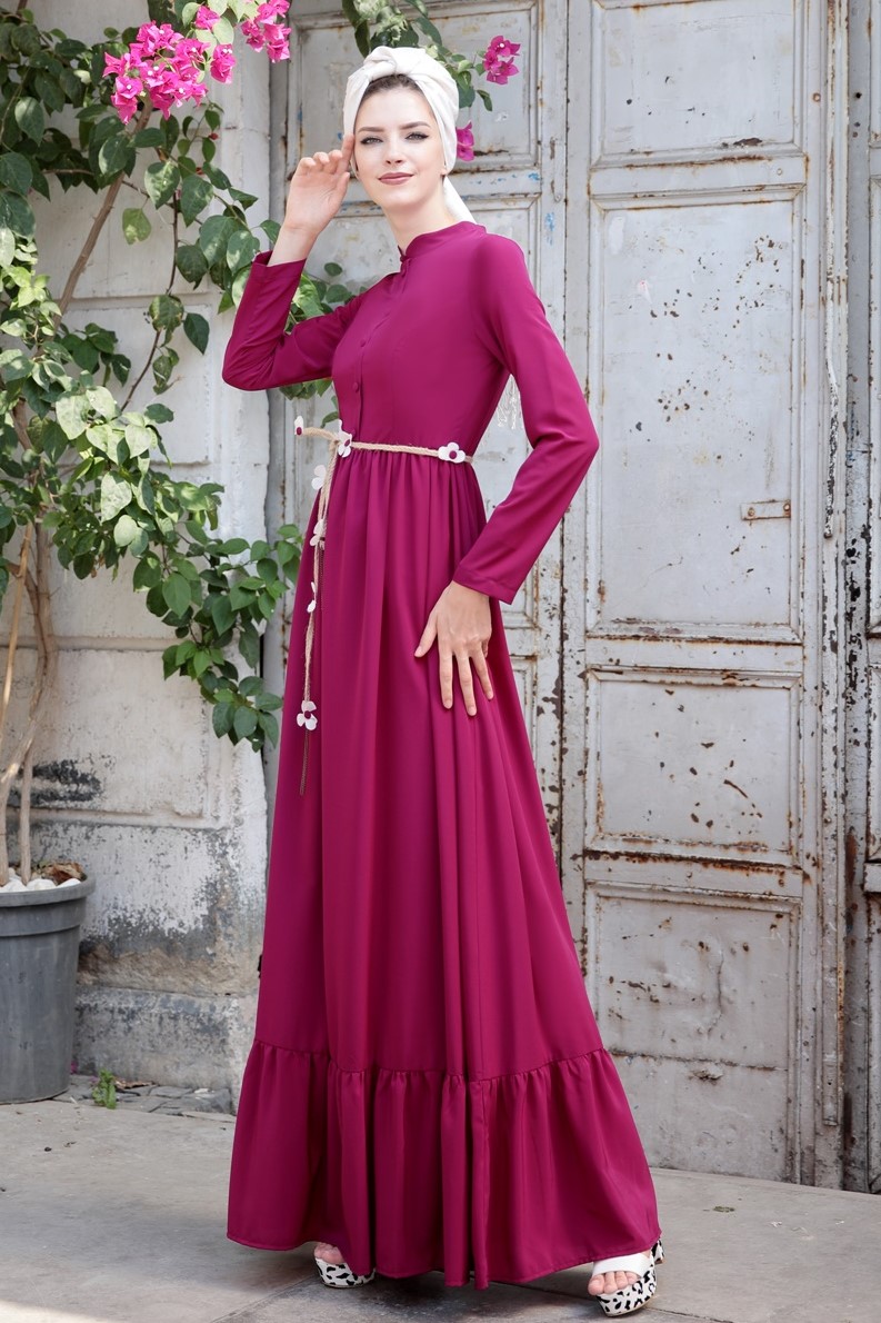 Selma Sarı - Bahar Elbise - Fuşya