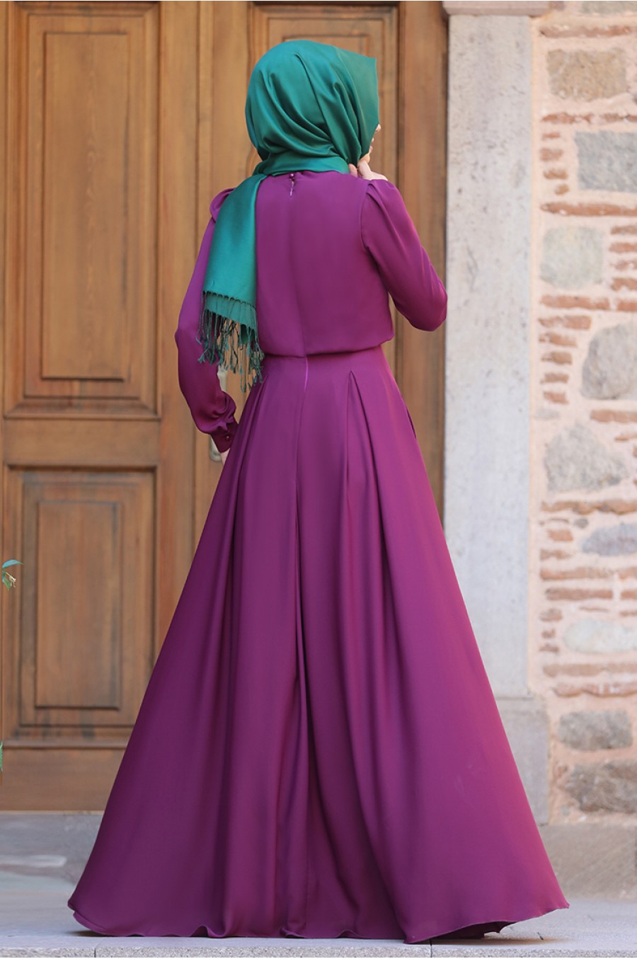 An-Nahar Fuşya Gülce Tesettür Elbise