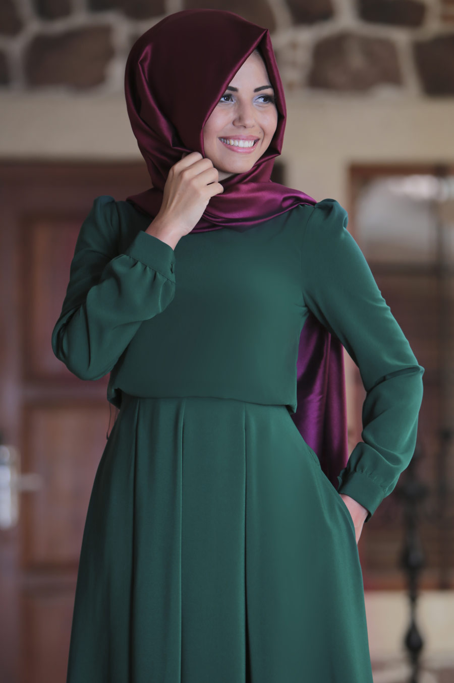 An-Nahar Gülce Elbise - Zümrüt