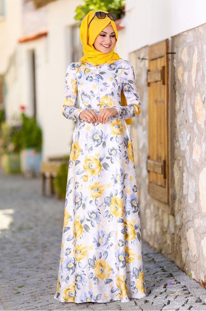 An-Nahar Çiğdem Elbise - Sarı