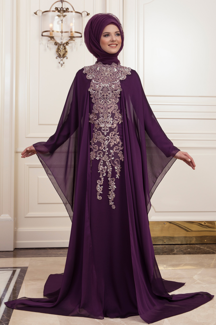 An-Nahar - Ayda Tesettür Abiye Elbise - Mor An-Nahar - Ayda Tesettür Abiye Elbise - Mor