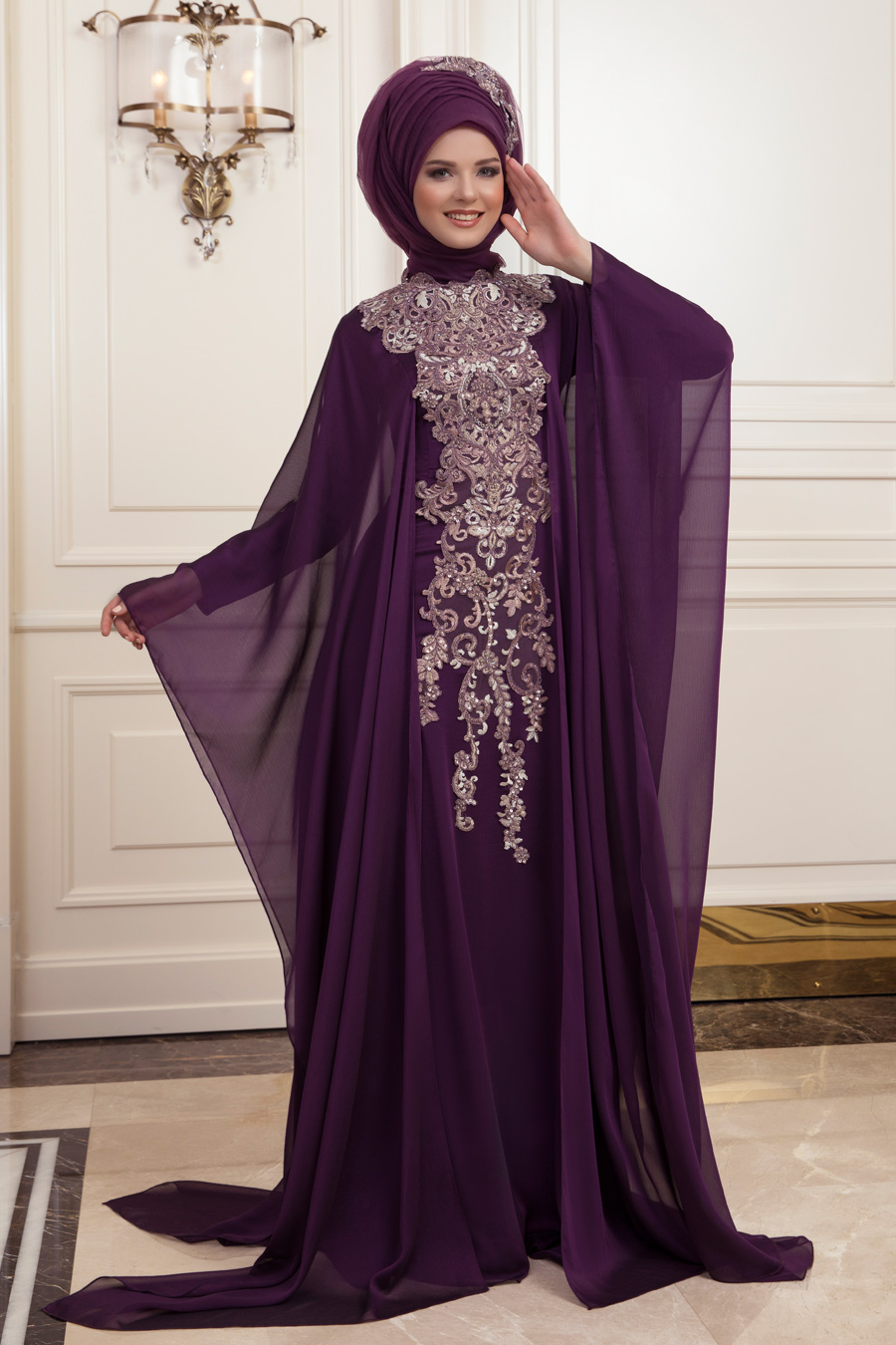 An-Nahar - Ayda Tesettür Abiye Elbise - Mor An-Nahar - Ayda Tesettür Abiye Elbise - Mor