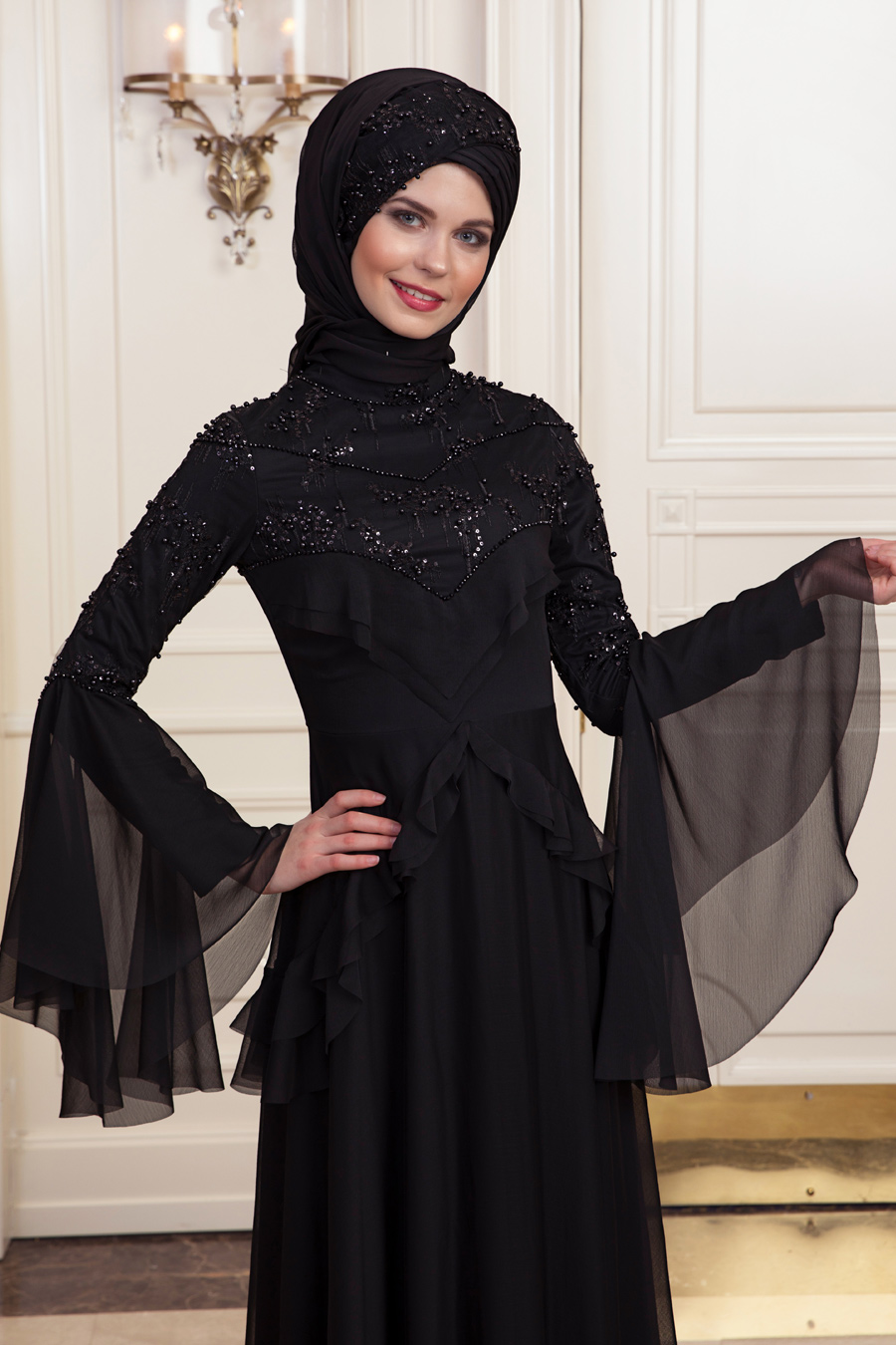 An-Nahar - Hayal Tesettür Abiye Elbise - Siyah