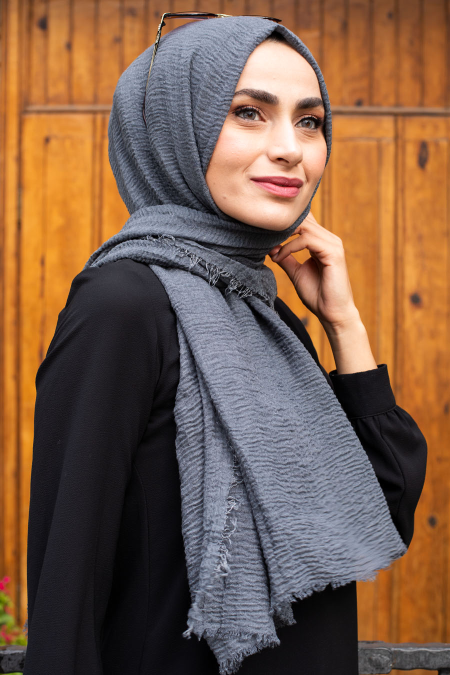 Crepe Shawl - Anthracite