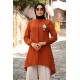 Asimetrik Kesim Tunik ve Pantolon - İkili Tesettür Takım - Kiremit