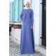 Ayliz İnci Detaylı Tesettür Elbise - İndigo