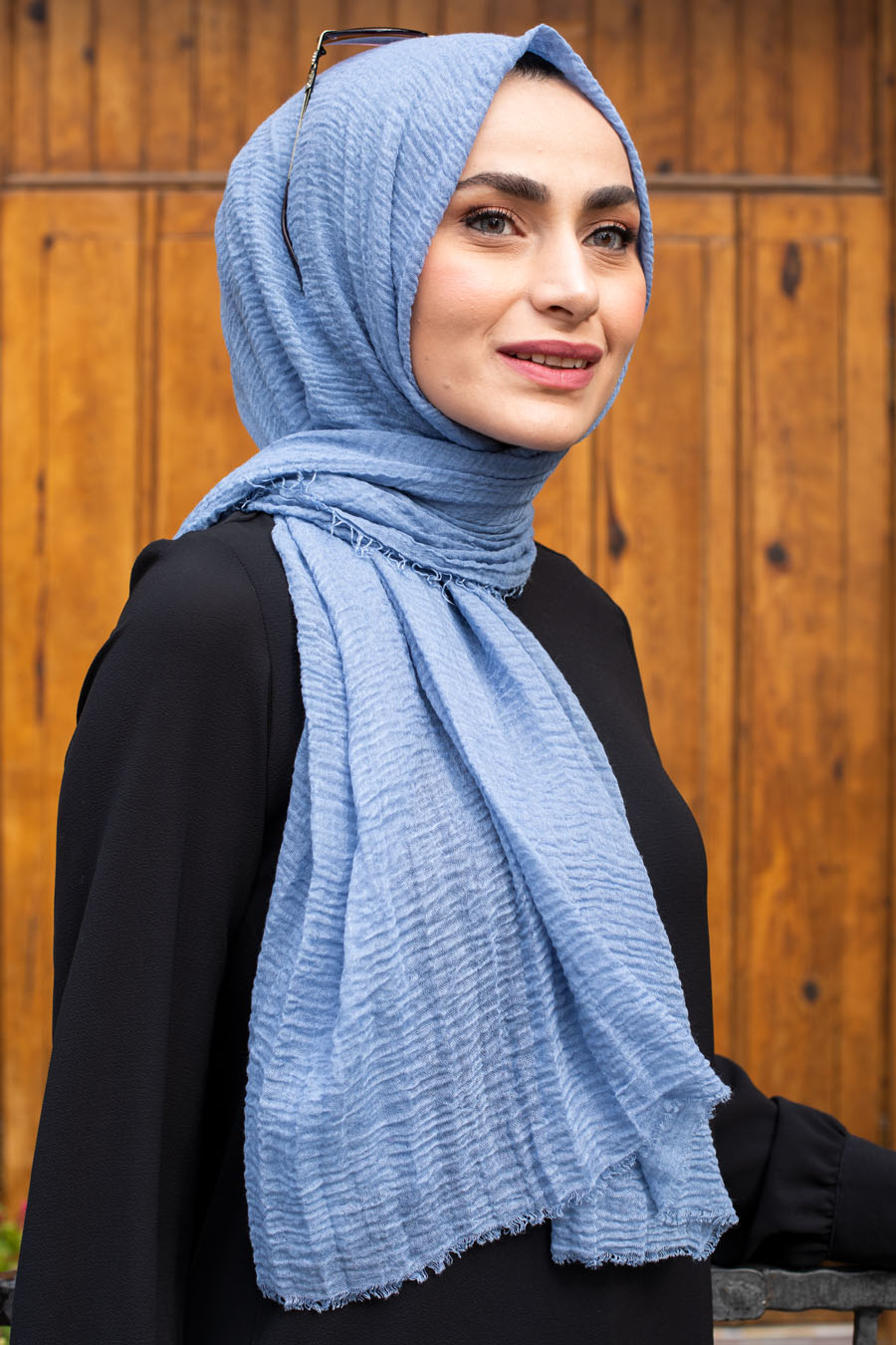 Crepe Shawl - Baby Blue