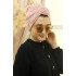 Rose Detailed Instant Scarf - Powder Pink