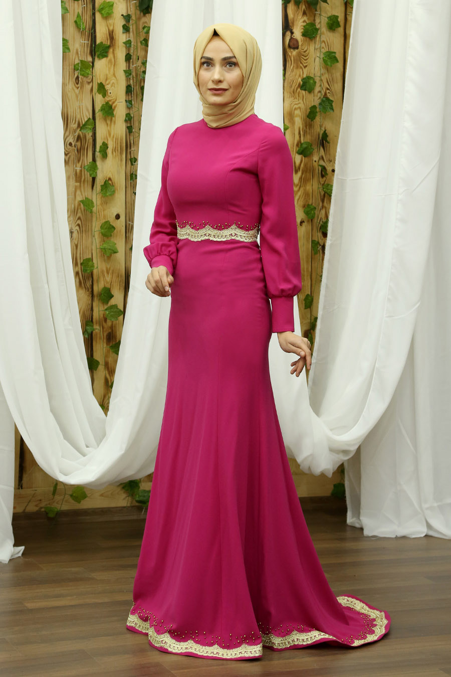 Evening Dress - Fuchsıa 