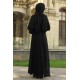 Güpür Detaylı Tesettür Abiye Elbise - Siyah