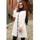 Düğme Detaylı Tunik-Beyaz