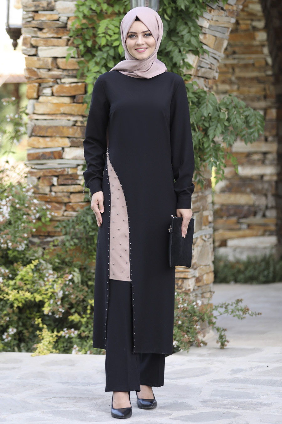 Tunic and Pant Suit - Black