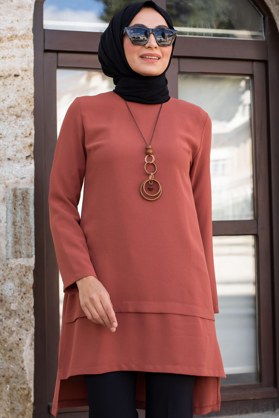 Kolyeli Tunik - Kiremit Kolyeli Tunik - Kiremit