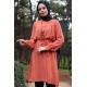 Kolyeli kuşaklı Tunik -Kiremit Kolyeli kuşaklı Tunik -Kiremit