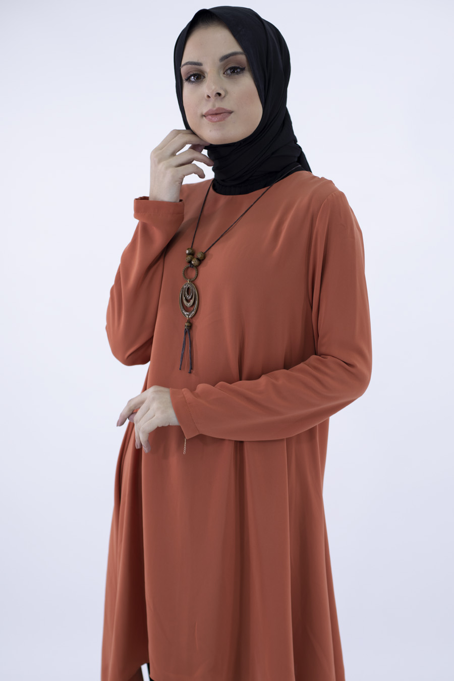 Asimetrik Kesim Tunik - Kiremit Asimetrik Kesim Tunik - Kiremit