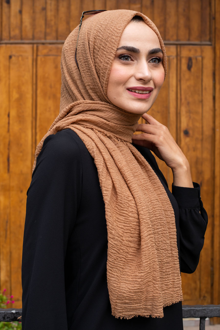 Crepe Shawl - Brown