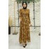 Flower Patterned Dress - Mustard 