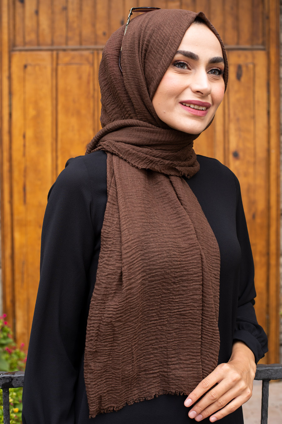 Crepe Shawl - Dark Brown