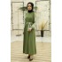 Desen Detaylı Tesettür Elbise - Çağla Yeşili