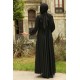 Drapeli Tesettür Abiye Elbise - Siyah