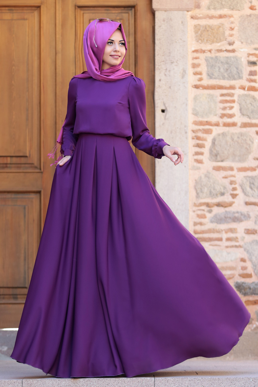 An-Nahar - Gülce Tesettür Elbise - Mor An-Nahar - Gülce Tesettür Elbise - Mor