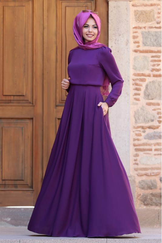 An-Nahar - Gülce Tesettür Elbise - Mor An-Nahar - Gülce Tesettür Elbise - Mor