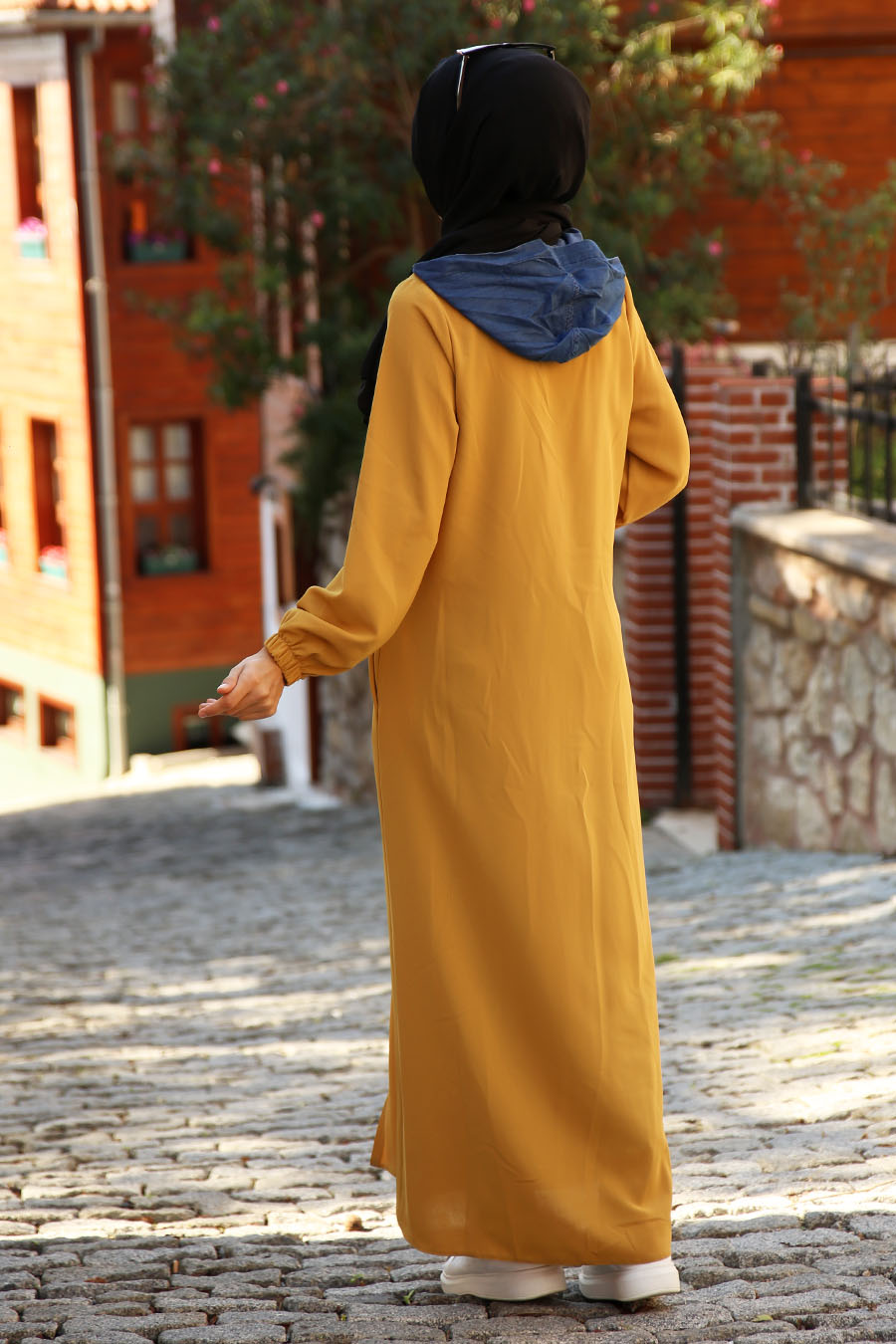 Fermuarlı Ferace - Hardal Fermuarlı Ferace - Hardal