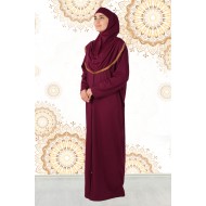 Fermuarlı Namaz Elbisesi - Vişne Fermuarlı Namaz Elbisesi - Vişne