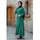 Fırfırlı Tesettür  Elbise - Çağla Yeşili
