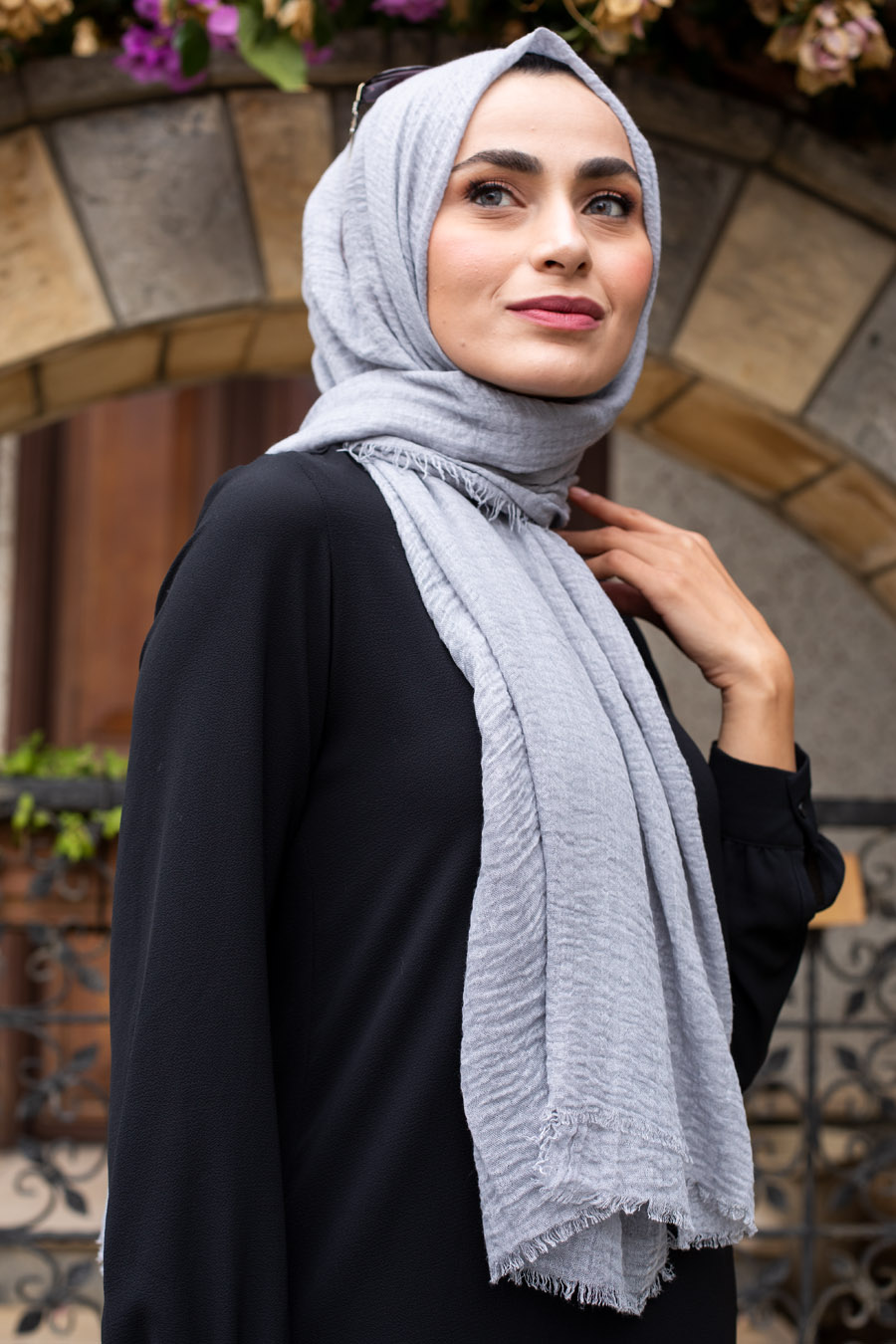 Crepe Shawl - Grey