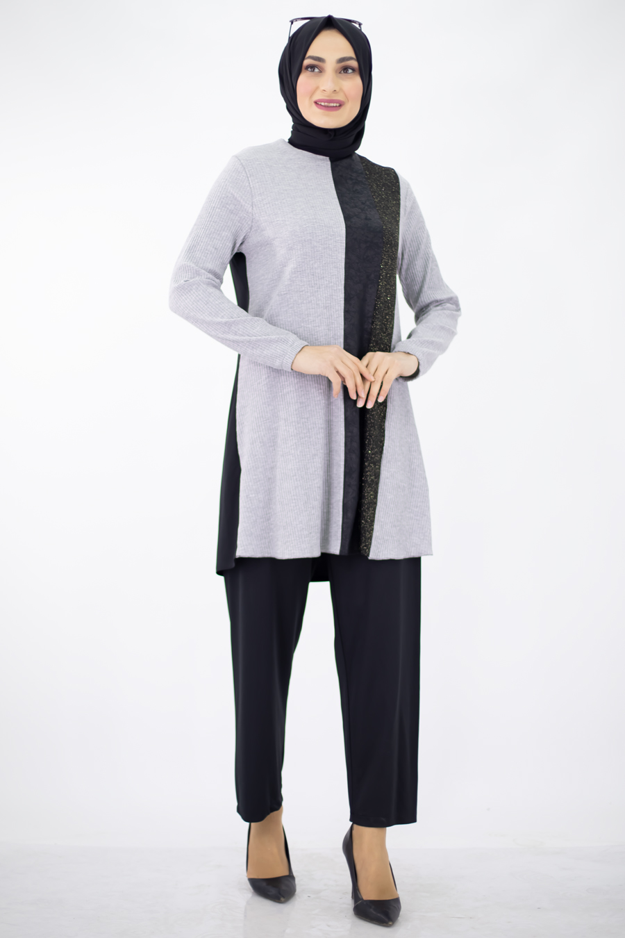 Tunic and Pant Suit - Grey