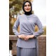 Tunic and Skirt Suit - Grey