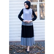 Tunic and Skirt Suit - Grey