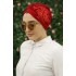 Pearl Detailed Instant Scarf - Red 