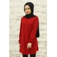 Güpür Detaylı Tunik - Kırmızı