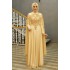 Pearl Detailed Evening Dress - Gold