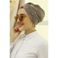 İnci Detaylı Bone Şal - Bej