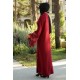 İşleme Detaylı Taşlı Abaya - Bordo