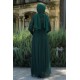 Kemer Detaylı Pul Payet İşlemeli Tesettür Abiye Elbise - Yeşil
