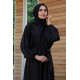 Kloş Model Tesettür Abiye Elbise - Siyah