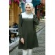 Kolları Lastikli Tunik - Haki 