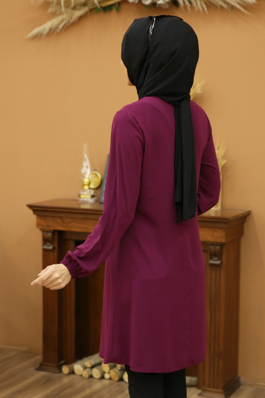 Leopar Desenli Tunik - Fuşya Leopar Desenli Tunik - Fuşya